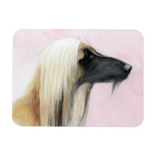 Imán Tarjeta de felicitación de arte de perro con perfi
