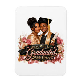 Imán Tarjeta De Felicitación Doble Graduado Con Gracia