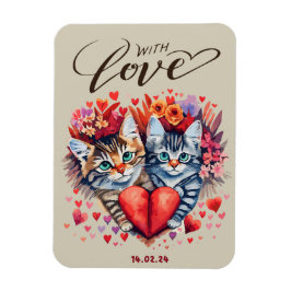 Imán Tarjeta de felicitación plegada para gatos con amo