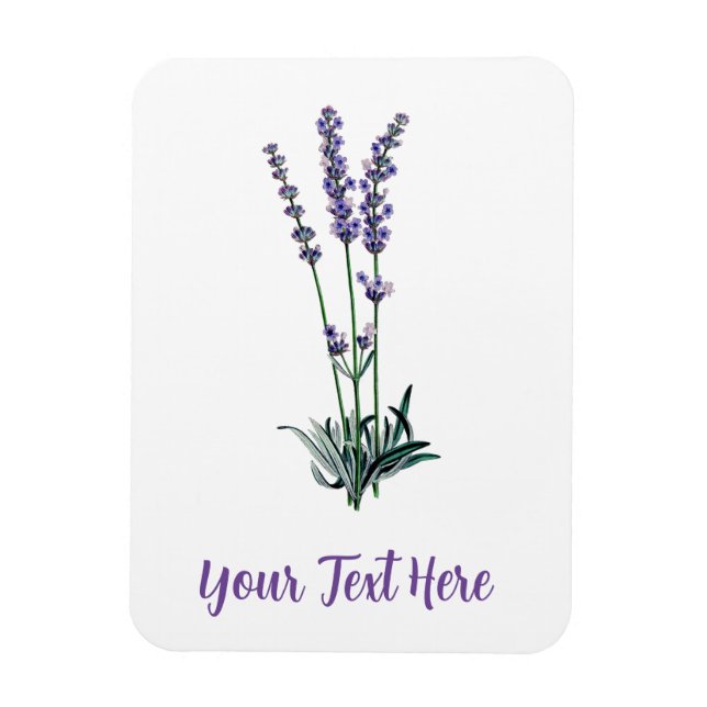 Imán Tarjeta de flor de lavanda veneciana personalizada (Vertical)