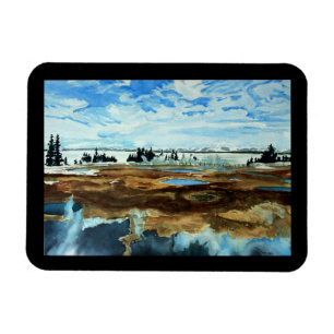 Imán Tarjeta de invierno sobre el lago Yellowstone