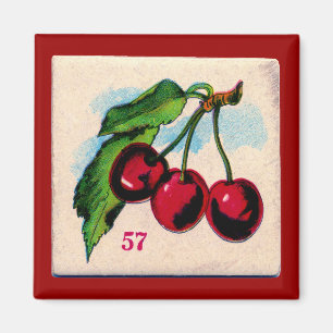 Imán Tarjeta de juego de cerezas antiguas