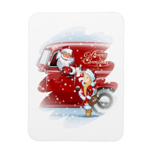 Imán Tarjeta de navidad con el personalizado Snow Maide