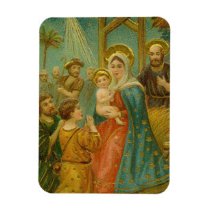 Imán Tarjeta de Navidad de la Natividad de la Era Eduar