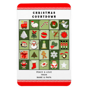 Imán Tarjeta de Navidad del Calendario de Adviento Crea