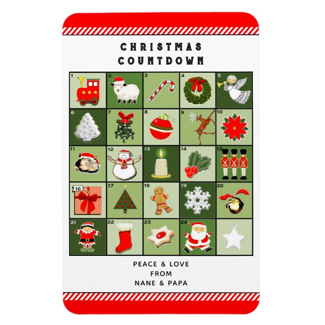 Imán Tarjeta de Navidad del Calendario de Adviento Crea (Vertical)