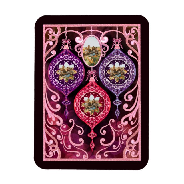 Imán Tarjeta de Navidad ornamental - Tarjeta de Navidad (Vertical)