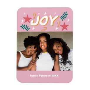 Imán Tarjeta de Navidad personalizada alegre y moderna 