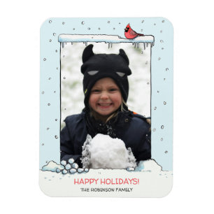 Imán Tarjeta de Navidades cardinales, foto del Personal