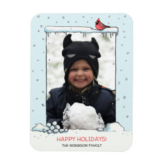 Imán Tarjeta de Navidades cardinales, foto del Personal