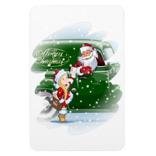 Imán Tarjeta de navidades con el personalizado Santa y