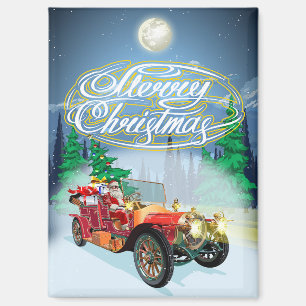 Imán Tarjeta de Navidades de felicitación con coche vin