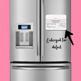 Imán tarjeta de negocios de estética rosa Flexible Phot