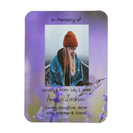 Imán Tarjeta de oración conmemorativa Flores de Lavende