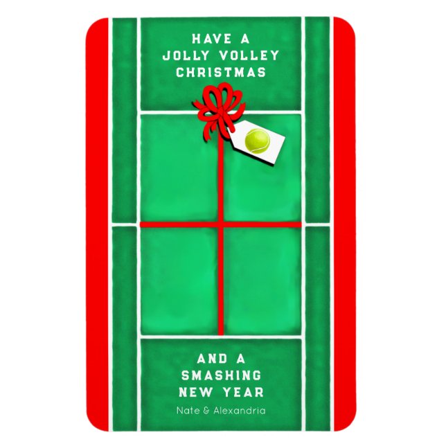 Imán Tarjeta de regalo de Navidad de tenis imantada (Vertical)