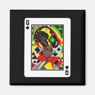 Imán Tarjeta de reina africana Melanin Black Pride Blm 