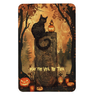 Imán Tarjeta de saludo Black Cat Samhain Halloween