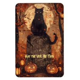 Imán Tarjeta de saludo Black Cat Samhain Halloween