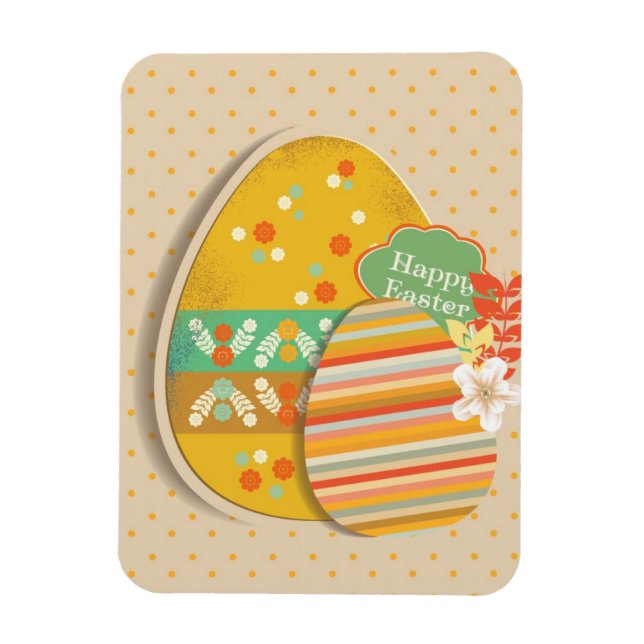 Imán Tarjeta de saludo con símbolo de huevo de Pascua (Vertical)