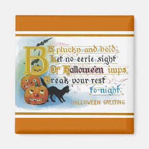 Imán Tarjeta de saludo de Halloween de época