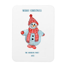 Imán Tarjeta de saludo de navidades de un muñeco de nie