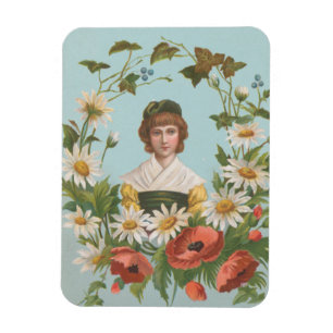 Imán Tarjeta de San Valentín alemana retro kitsch, 1884