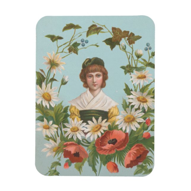 Imán Tarjeta de San Valentín alemana retro kitsch, 1884 (Vertical)