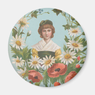 Imán Tarjeta de San Valentín alemana retro kitsch, 1884