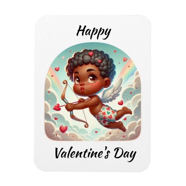 Imán Tarjeta de San Valentín de encanto cupido (Vertical)