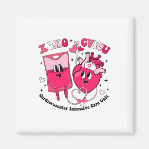 Imán Tarjeta de San Valentín de enfermera cardíaca Cvic
