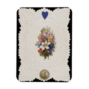 Imán Tarjeta de San Valentín que representa flores, c.1