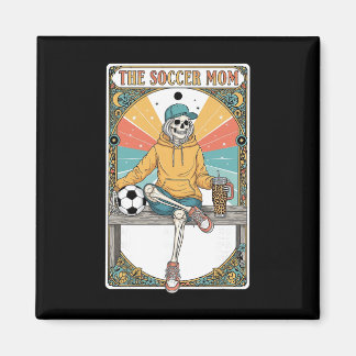 Imán Tarjeta de Tarot de Mamá Futbolista Esqueleto Café