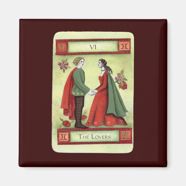 Imán Tarjeta de tarot "Los amantes" (Frente)