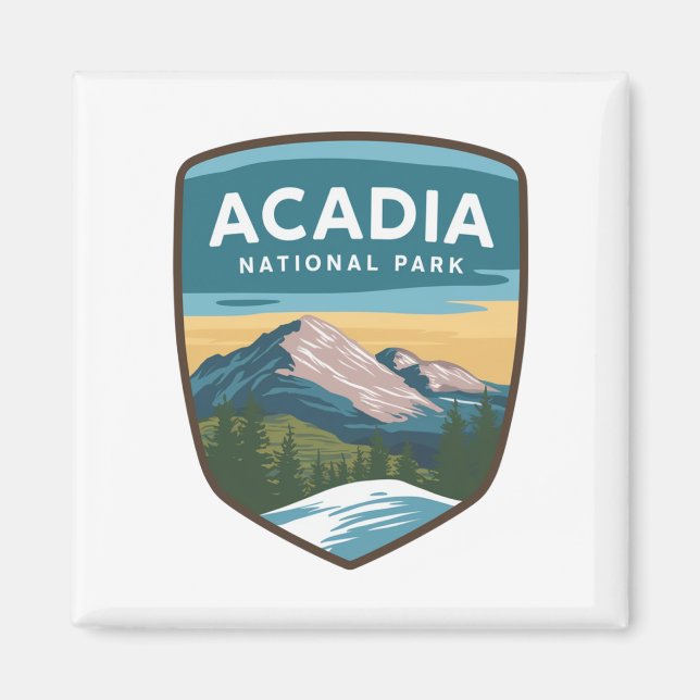 Imán Tarjeta de viaje del Parque Nacional Acadia (Frente)