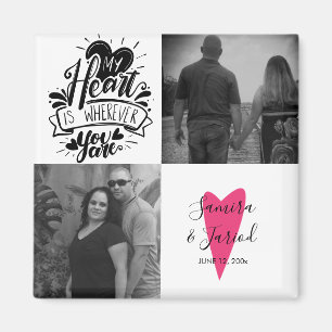 Imán Tarjeta del Día de San Valentín con Collage de Fot