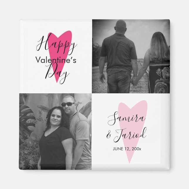 Imán Tarjeta del Día de San Valentín con Collage de Fot (Frente)