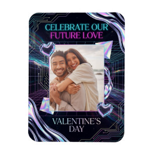 Imán Tarjeta del Día de San Valentín de Romance Cósmico