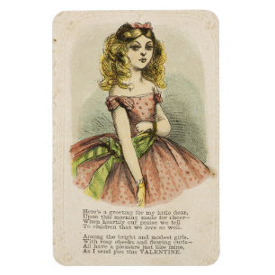 Imán Tarjeta del Día de San Valentín Retro Romántica, s