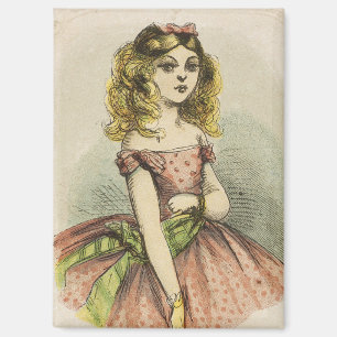 Imán Tarjeta del Día de San Valentín Romántico Retro, s