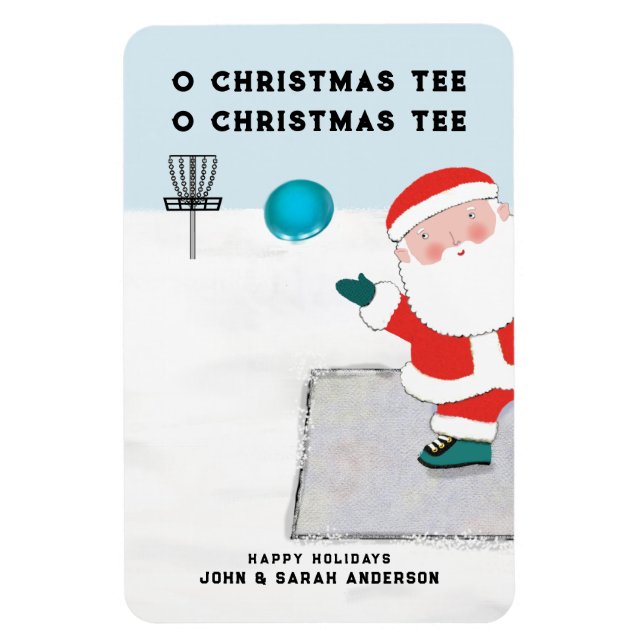 Imán Tarjeta divertida de Navidad de Golf con Disco (Vertical)