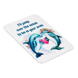 Imán Tarjeta El día de San Valentín para delfines