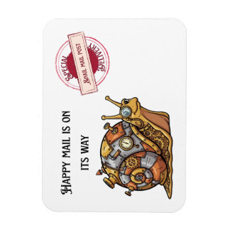 Imán Tarjeta Feliz de Correo Snail Steampunk