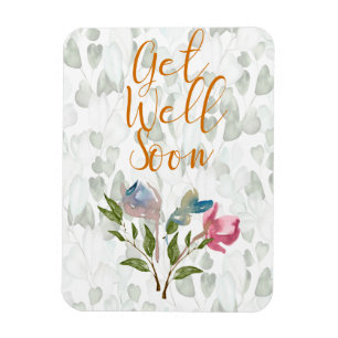 Imán Tarjeta Floral Watercolor