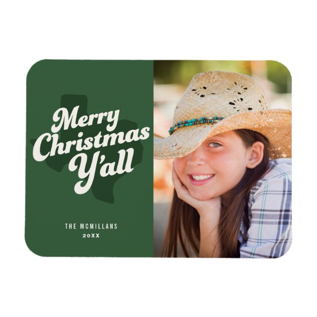 Imán Tarjeta fotográfica de vacaciones *Feliz Navidad Y (Horizontal)