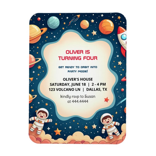 Imán Tarjeta fotográfica flexible de Astronauta Astrona (Vertical)