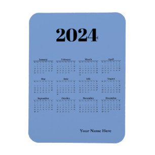 Imán Tarjeta magnética azul para el calendario 2024