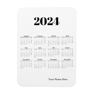 Imán Tarjeta magnética blanca para el calendario 2024