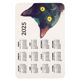 Imán Tarjeta magnética del calendario Peeking Cat Desig
