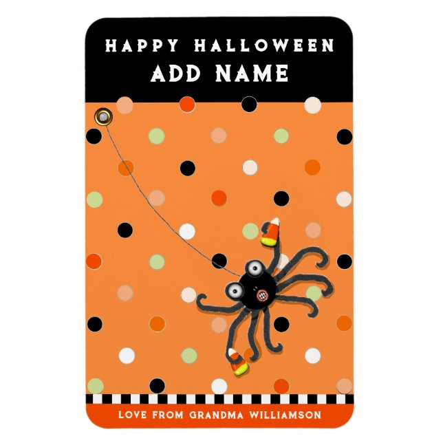 Imán Tarjeta personalizada de Halloween para niños (Vertical)