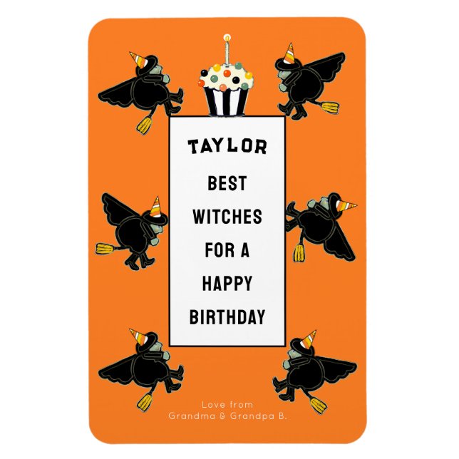 Imán Tarjeta personalizada divertida de cumpleaños de H (Vertical)